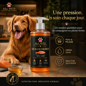 Huile de Saumon Pure Oméga 3 & 6 — Chien & Chat (200 ml)